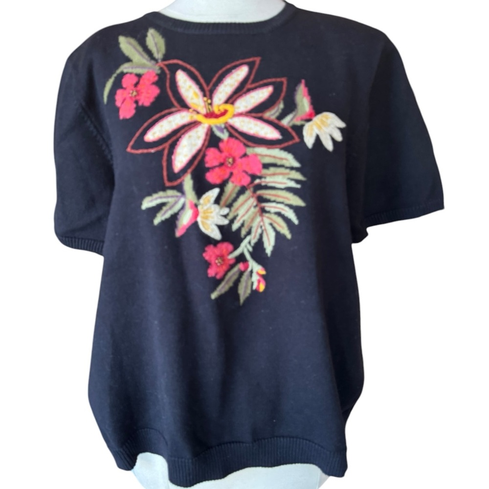 1980s/90s Alfred Dunner Floral Embroidered Crewneck Sweater